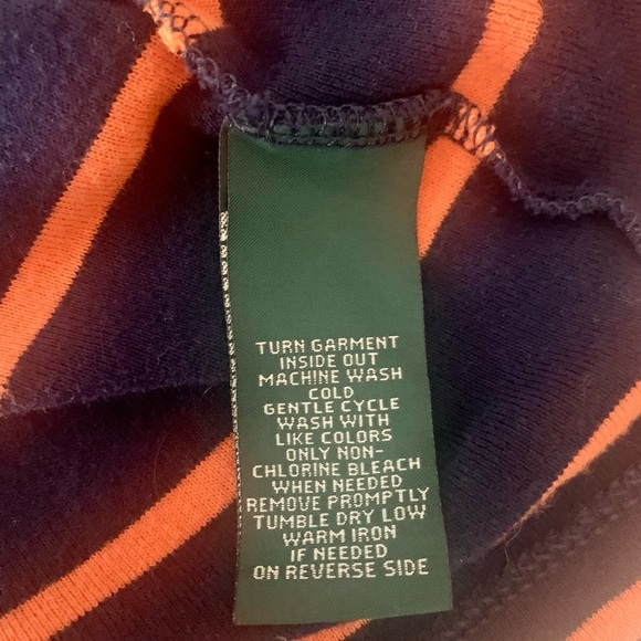 Ralph Lauren Navy and Orange Striped Shirt - Picture 4 of 7